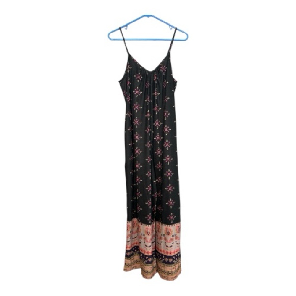 Anrabess Bohemian Black Jumpsuit with Pink Accents - Picture 3 of 4
